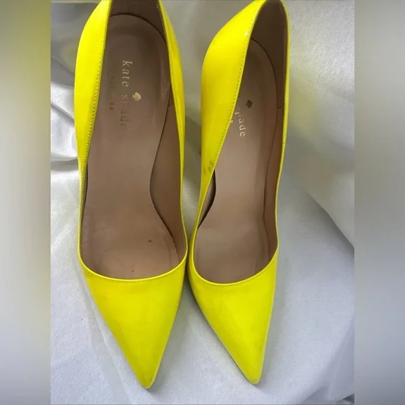 Kate Spade New York Women’s Yellow Heels Size 8 Shoes - Picture 2 of 9